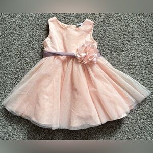 🧸 2/20 Fagottino Blush Peach Baby Girl Dress | Tulle Skirt & Floral Waist |9–12M
